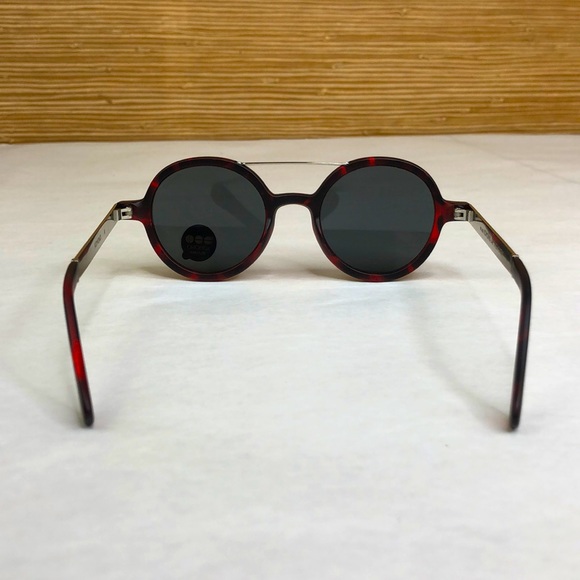 KOMONO Vivien Tortoise Silver Sunglasses Round Red - Picture 9 of 11